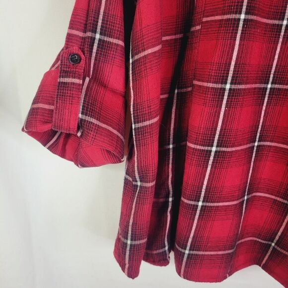 Warehouse One Red Plaid Button-Up Flannel Shirt - Picture 5 of 8